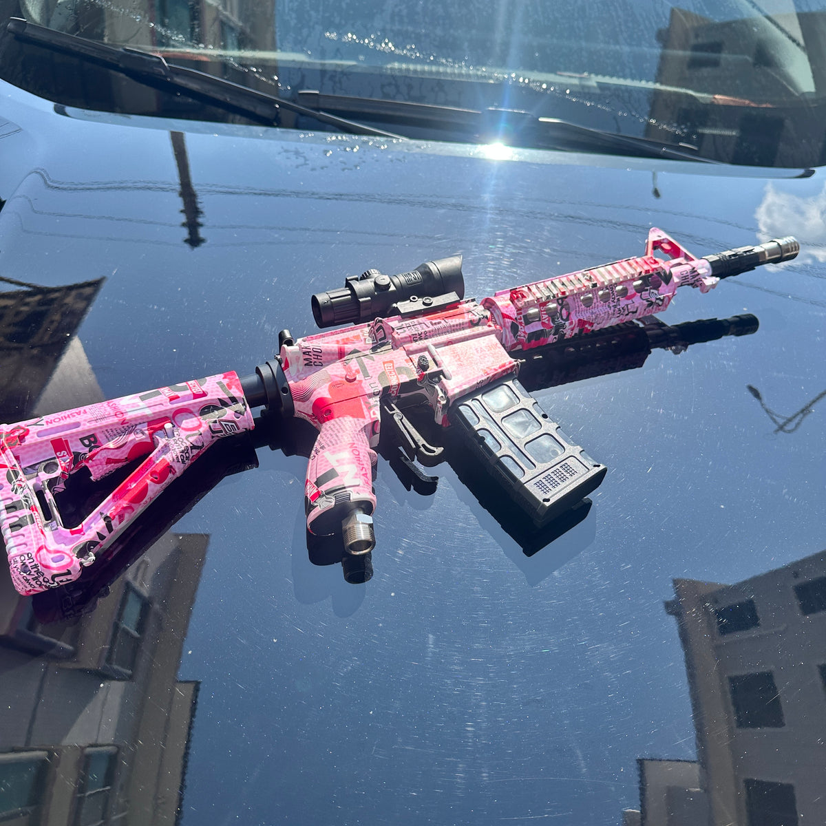 Pink Graffiti M4 Car Wash Gun